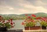 Hotelzimmer mit Panorama auf die Donau in Burg Wellness und Schlosshotel in Visegrád